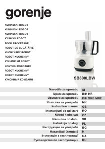 Manual Gorenje SB800LBW Food Processor