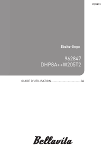 Mode d’emploi Bellavita DHP8A++W205T2 Sèche-linge