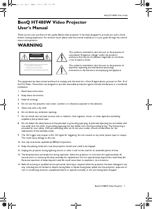 Handleiding BenQ HT480W Beamer