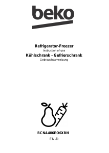 Bedienungsanleitung BEKO RCNA406EO6XBN Kühl-gefrierkombination