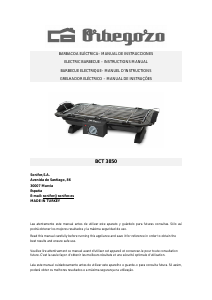 Mode d’emploi Orbegozo BCT 3850 Barbecue