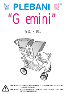 Bruksanvisning Plebani Gemini Barnvagn