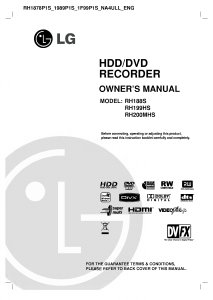 Manual LG RH1878P1S DVD Player