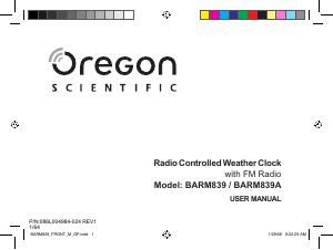 Manuale Oregon BARM 839A Stazione meteorologica