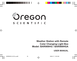 Manuale Oregon BAR 989HG Stazione meteorologica