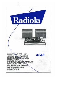 Manuale Radiola 4640 Giradischi