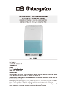 Manual Orbegozo DH 2070 Dehumidifier