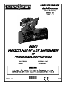 Bruksanvisning Bercomac Versatile Plus 48 Snöslunga