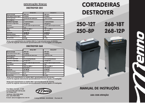 Manual Menno 250-12T Destruidora de papel