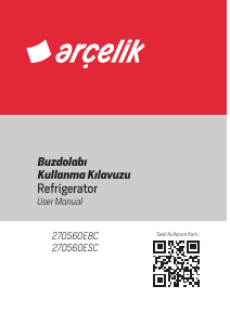Kullanım kılavuzu Arçelik 270560 EBC Donduruculu buzdolabı
