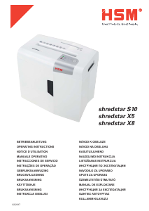Käyttöohje HSM Shredstar X8 Paperisilppuri