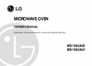 Bruksanvisning LG MS-1983ALH Mikrovågsugn