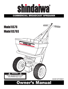 Bruksanvisning Shindaiwa RS76S Spridarvagn