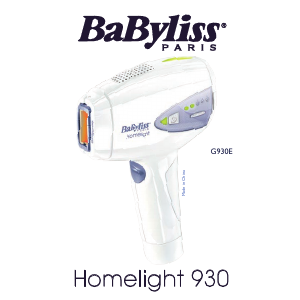 Manual de uso BaByliss Homelight G930E Sistema IPL