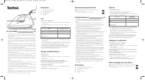 사용 설명서 테팔 FS1540K0 다리미