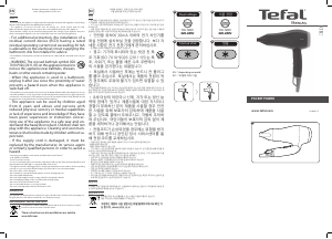 Handleiding Tefal HV1720K0 Pocket Power Haardroger