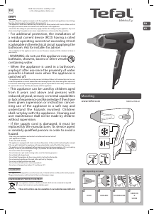 Manual Tefal HV3820K0 Moveling Hair Dryer