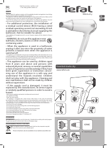 Manual Tefal HV4272K0 Essential Studio Dry Hair Dryer