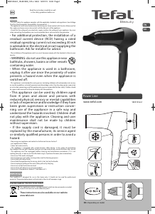 Manual Tefal HV4910K0 Power Line Hair Dryer
