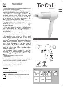 Manual Tefal HV5093K0 Poweline Hair Dryer