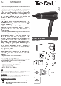 Manual Tefal HV5461K0 Premium Care Studio Dry Hair Dryer
