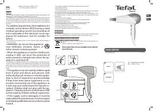 Manual Tefal HV5519K0 Hair Dryer