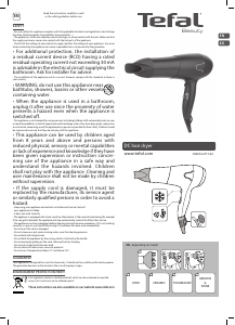 Manual Tefal HV5622K0 DC Hair Dryer