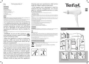 Manual Tefal HV6077K0 Instant Dry Hair Dryer