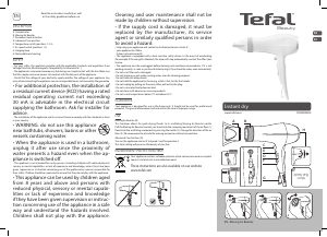사용 설명서 테팔 HV6077K0 Instant Dry 헤어 드라이어