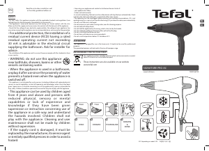 Manual Tefal HV7846K0 Signature Pro AC Hair Dryer