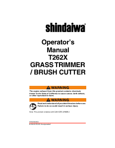 Bruksanvisning Shindaiwa T262X Grästrimmer