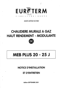 Mode d’emploi Euroterm MEB PLUS 25 J Chaudière à gaz