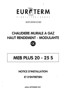 Mode d’emploi Euroterm MEB PLUS 25 S Chaudière à gaz