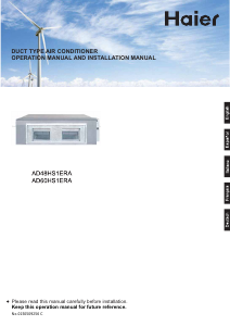Manual Haier AD60HS1ERA+1U60IS1ERB Air Conditioner