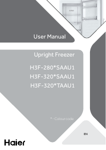 Handleiding Haier H3F-320WSAAU1 Vriezer