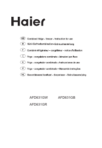 Manual Haier AFD631GR-U Frigorífico combinado