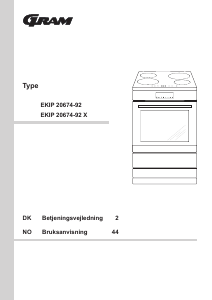 Brugsanvisning Gram EKIP 20674-92 X Komfur