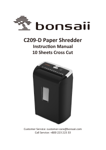 Handleiding Bonsaii C209-D Papiervernietiger