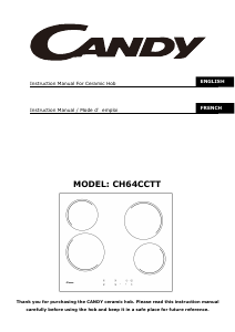 Mode d’emploi Candy CH64CCTT Table de cuisson