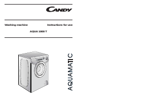 Manual Candy AQUA 1000 T-80 Washing Machine