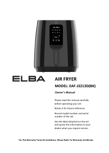 Bruksanvisning Elba EAF-J3213D(BK) Fritös