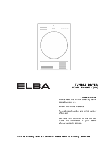 Manual Elba ED-H9151C(WH) Dryer