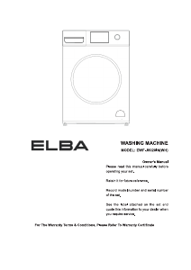 Manual Elba EWF-J8020IN(WH) Washing Machine