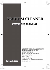 Manual Daewoo RC-234L/2A Vacuum Cleaner