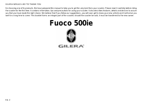 Handleiding Gilera Fuoco 500ie Scooter
