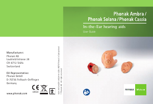 Handleiding Phonak Cassia ITE Hoortoestel