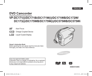 Bruksanvisning Samsung VP-DC171WH Videokamera