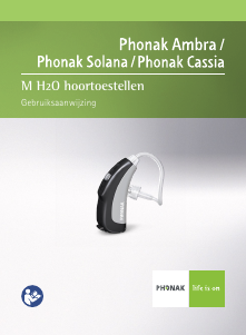 Handleiding Phonak Solana M H2O Hoortoestel