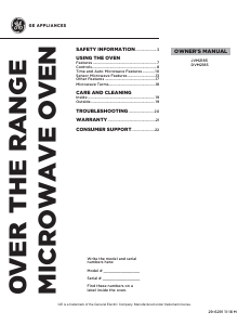 Manual GE DVM2185SMSS Microwave