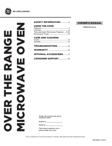 Manual GE PEB3228RMSS Microwave